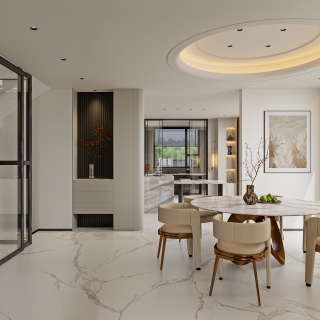 意式轻奢一层_一层餐厅001