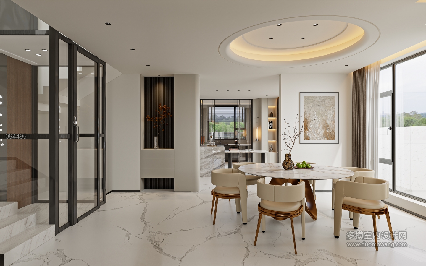 意式轻奢一层_一层餐厅001