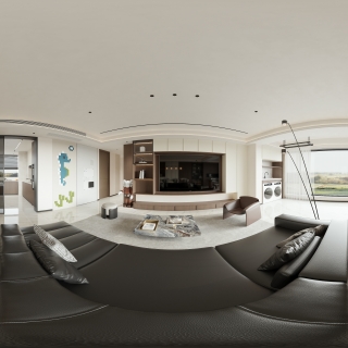 现代 客餐厅 全景