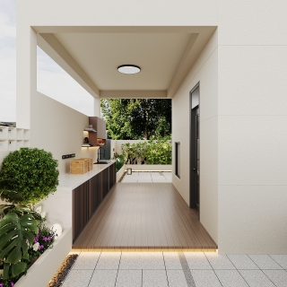 现代一楼院子单张二