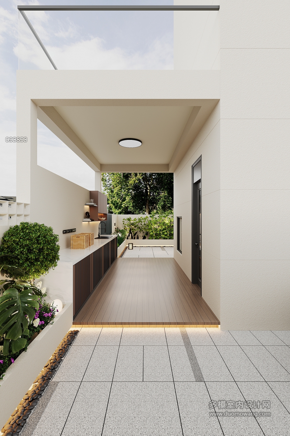 现代一楼院子单张二