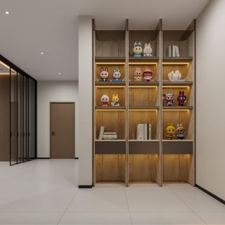 现代负一展示柜