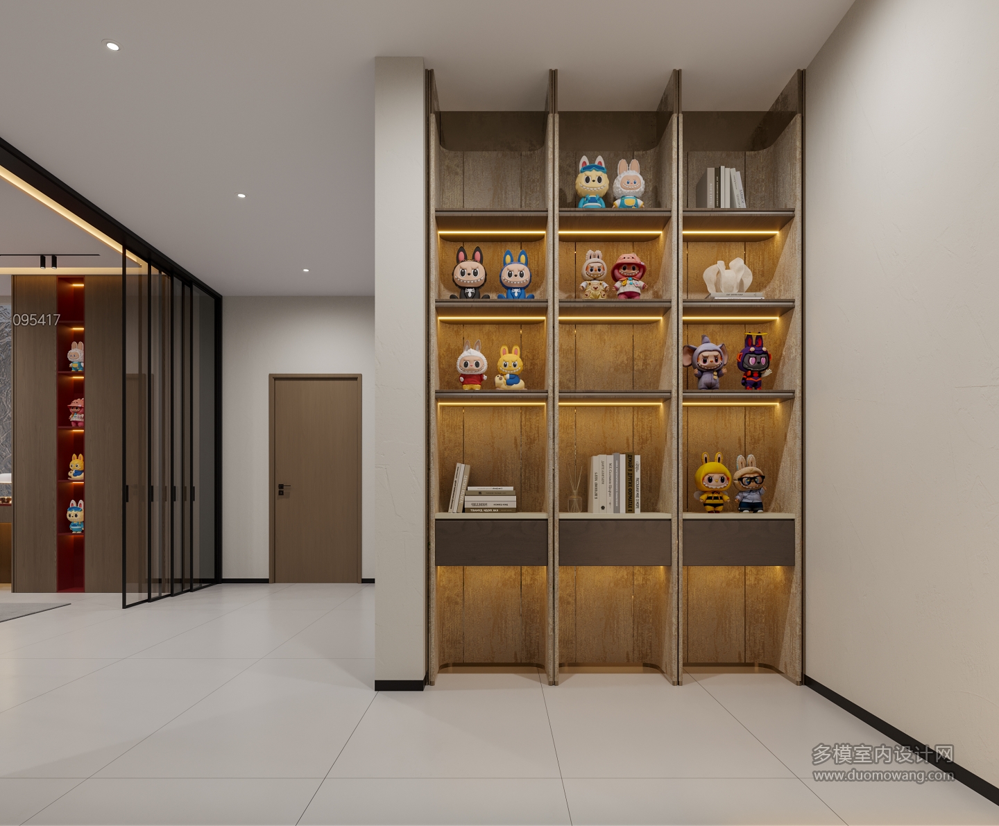 现代负一展示柜