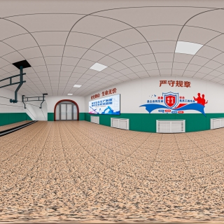 现代矿洞入口全景