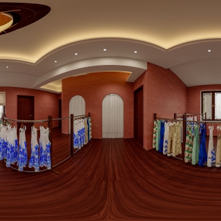 宋式服装店二层大厅