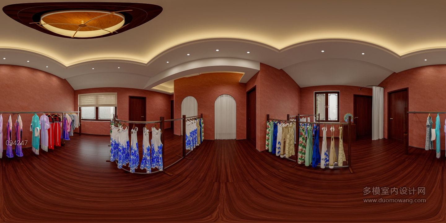 宋式服装店二层大厅