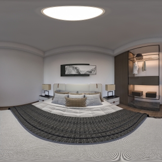 现代别墅二楼卧室3全景