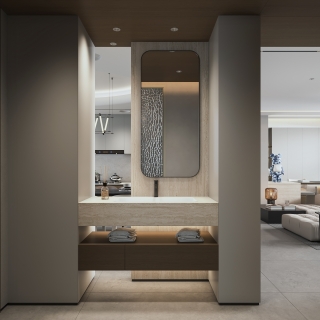 现代极简洗手台