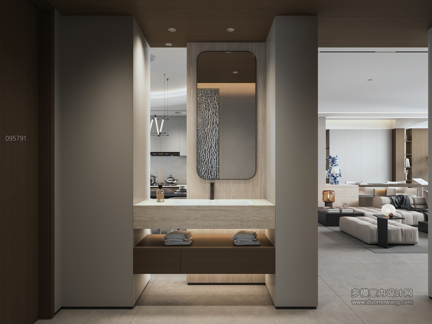 现代极简洗手台