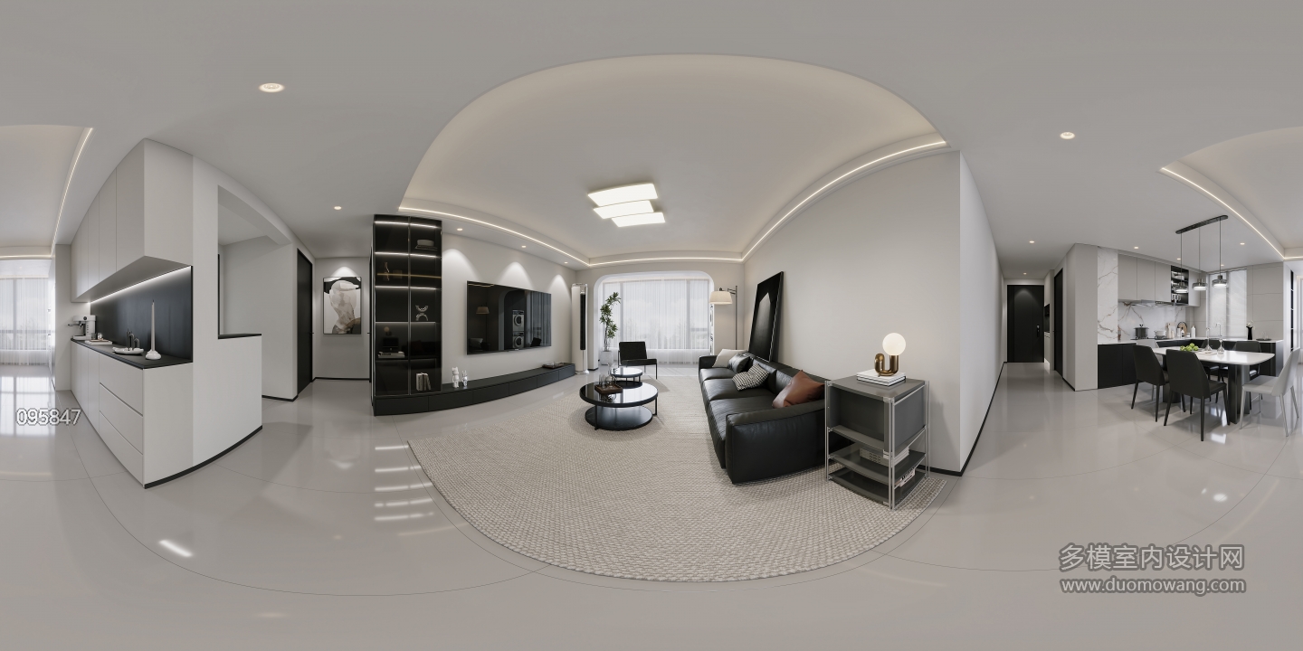 现代 客餐厅全景