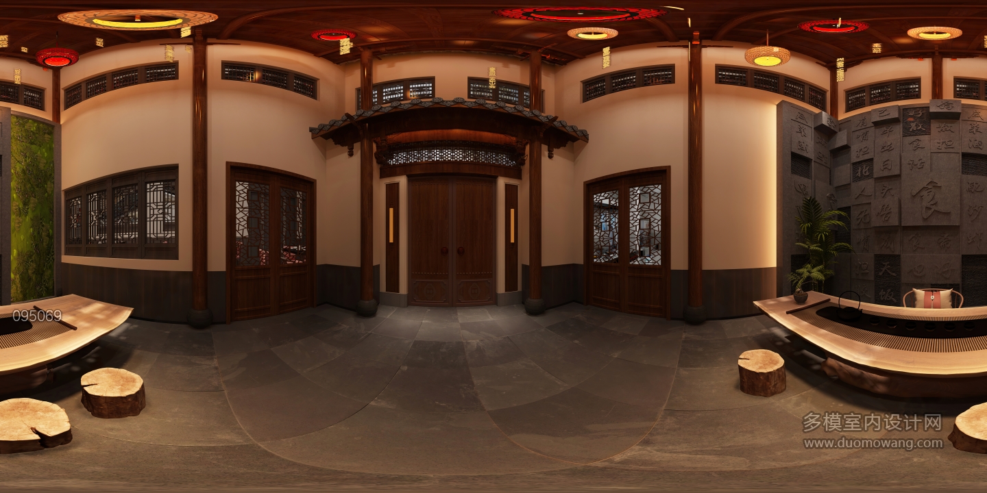 新中式火锅店1F接待厅 (1)