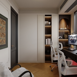 法式奶油书房静态