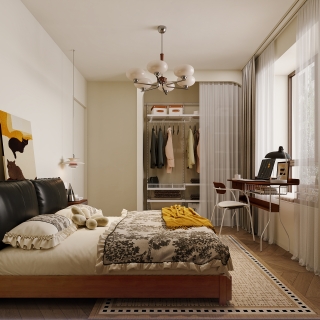 中古奶油主卧特写