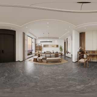 宋式新中式茶室全景