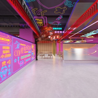 新中式赛博朋克美食大厅 (6)