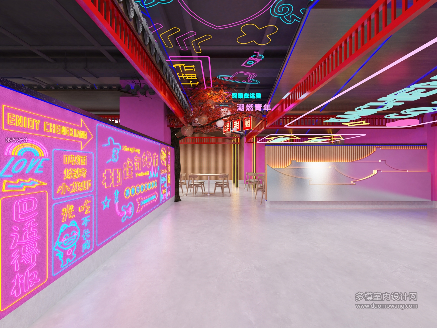 新中式赛博朋克美食大厅 (6)