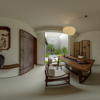 宋式服装店茶室