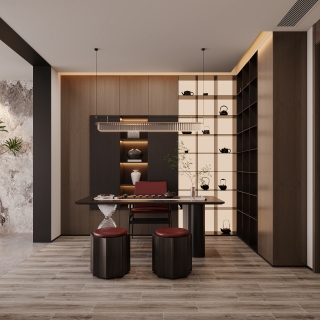 现代意式茶室特写