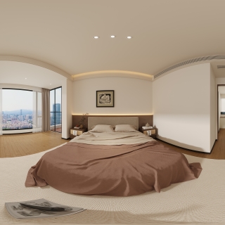 现代二楼主卧全景