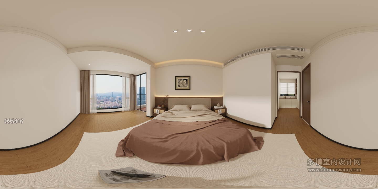 现代二楼主卧全景