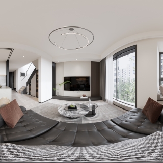 现代现代客厅全景