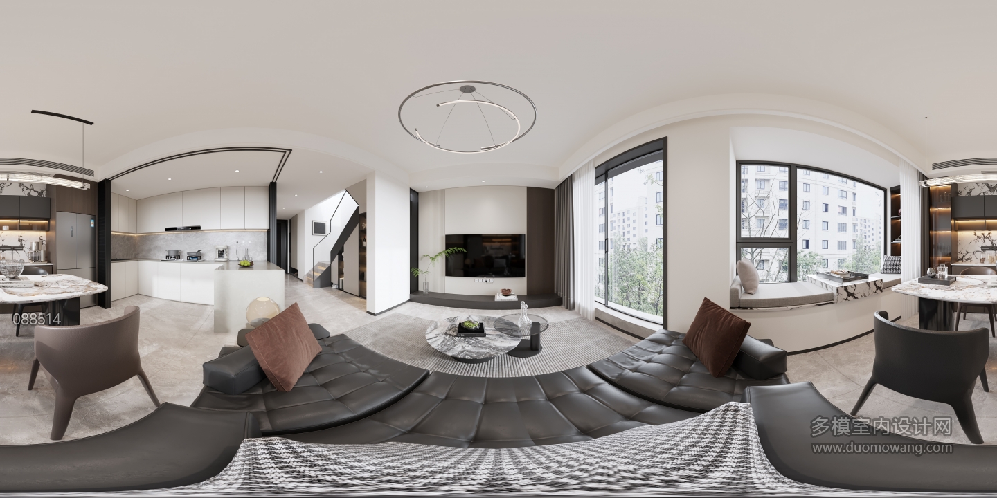 现代现代客厅全景