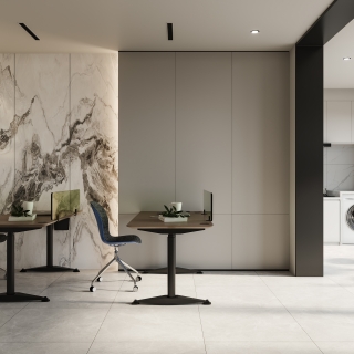 现代办公室一楼特写