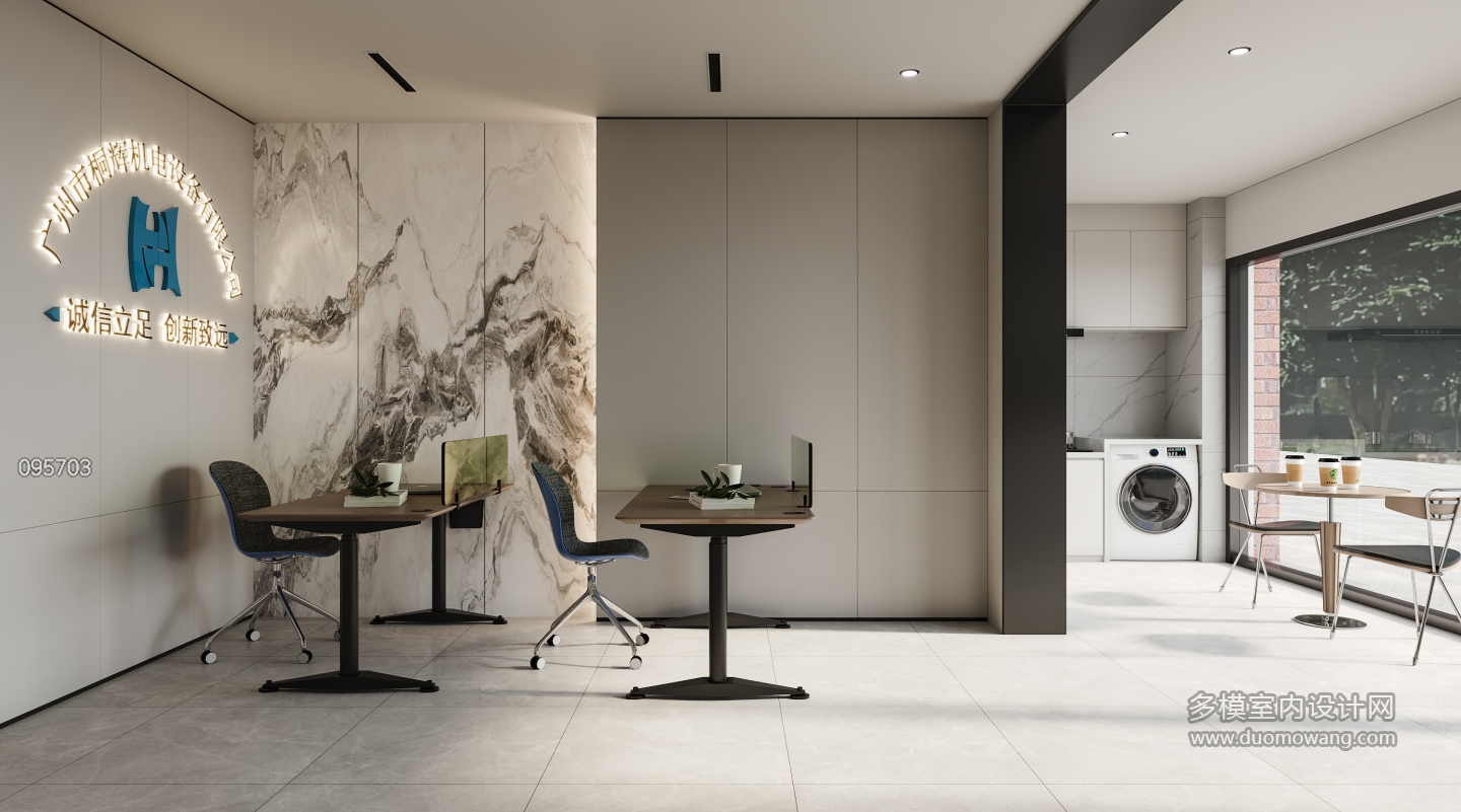 现代办公室一楼特写