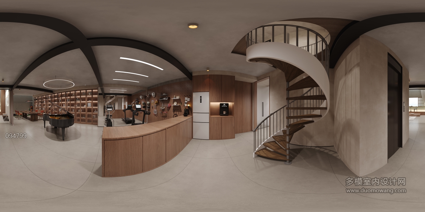 负二楼楼梯全景