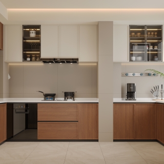 现代中古风厨房特写