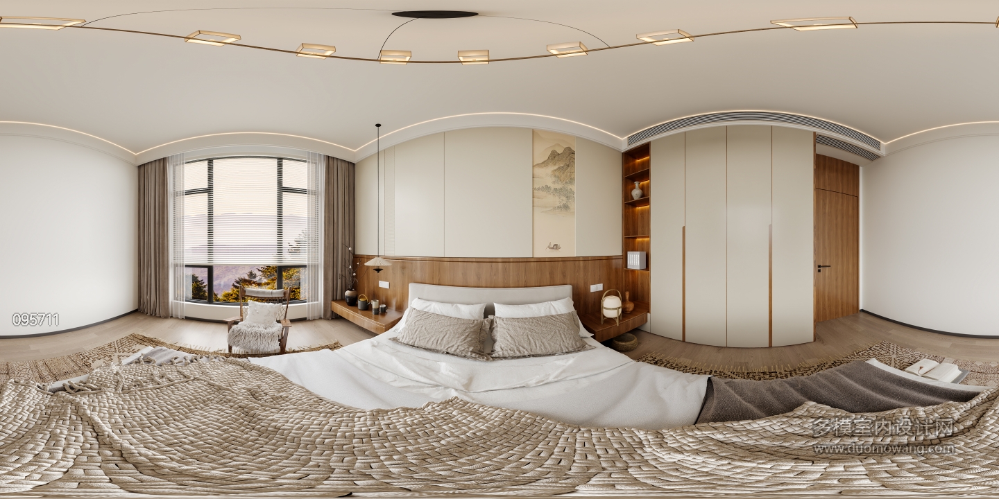 宋式新中式卧室全景g