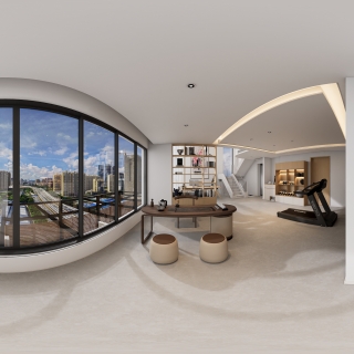 现代原木2楼茶室