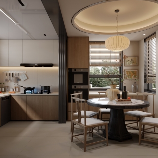 新中式一楼_餐桌静态