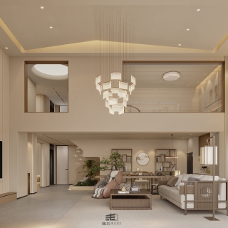 负二层宋代中式大厅特写