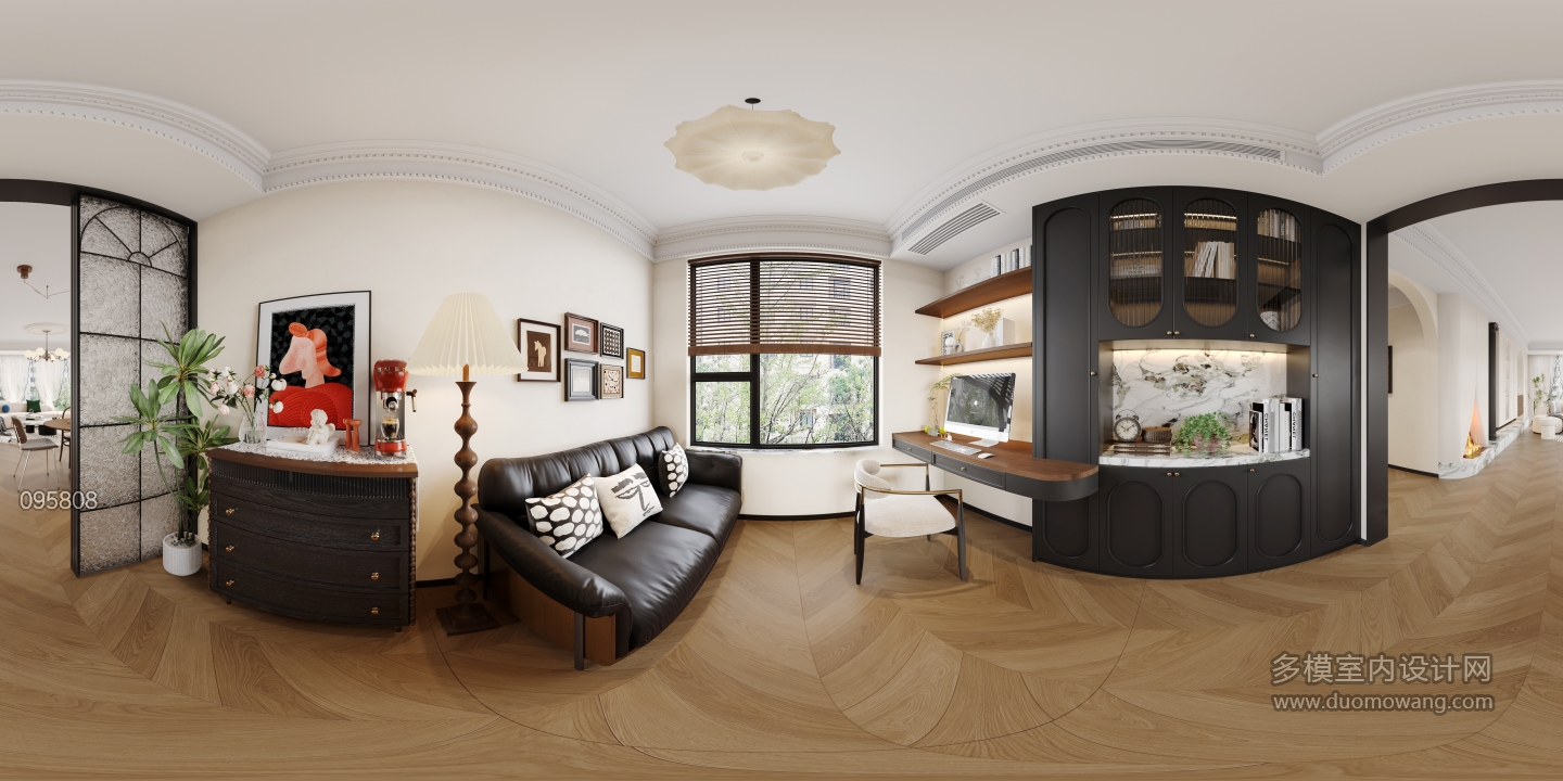 法式中古风书房全景