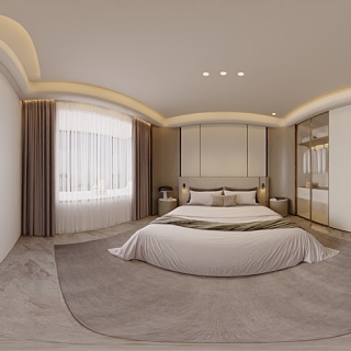 现代意式卧室全景