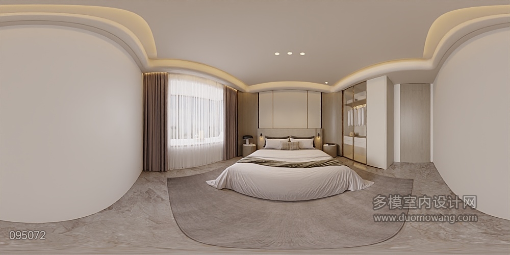 现代意式卧室全景