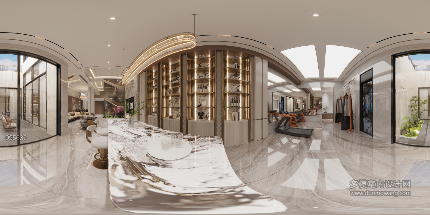 负二健身品酒区全景