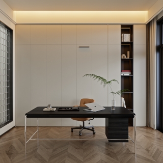 意式轻奢三层_三层书房001