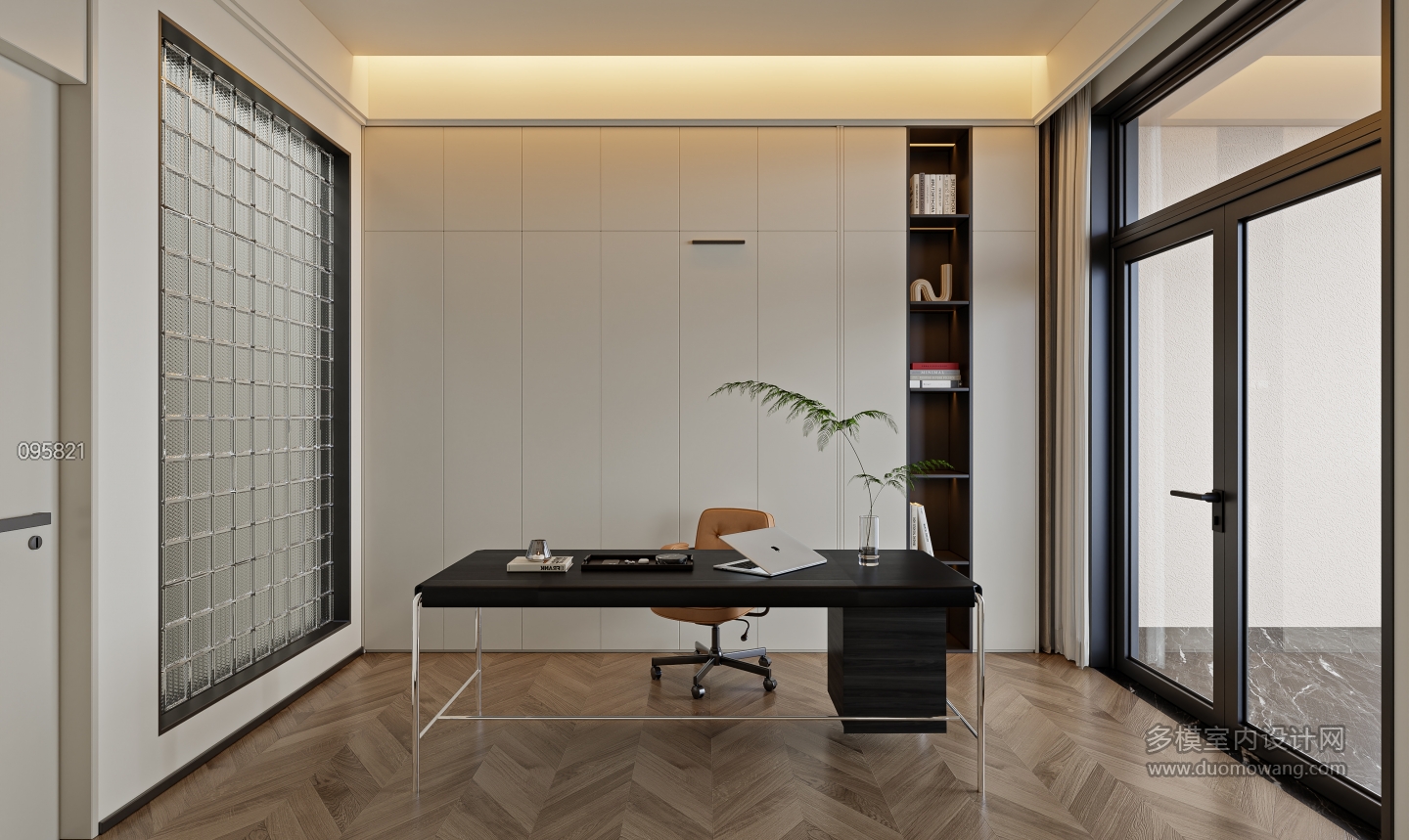 意式轻奢三层_三层书房001