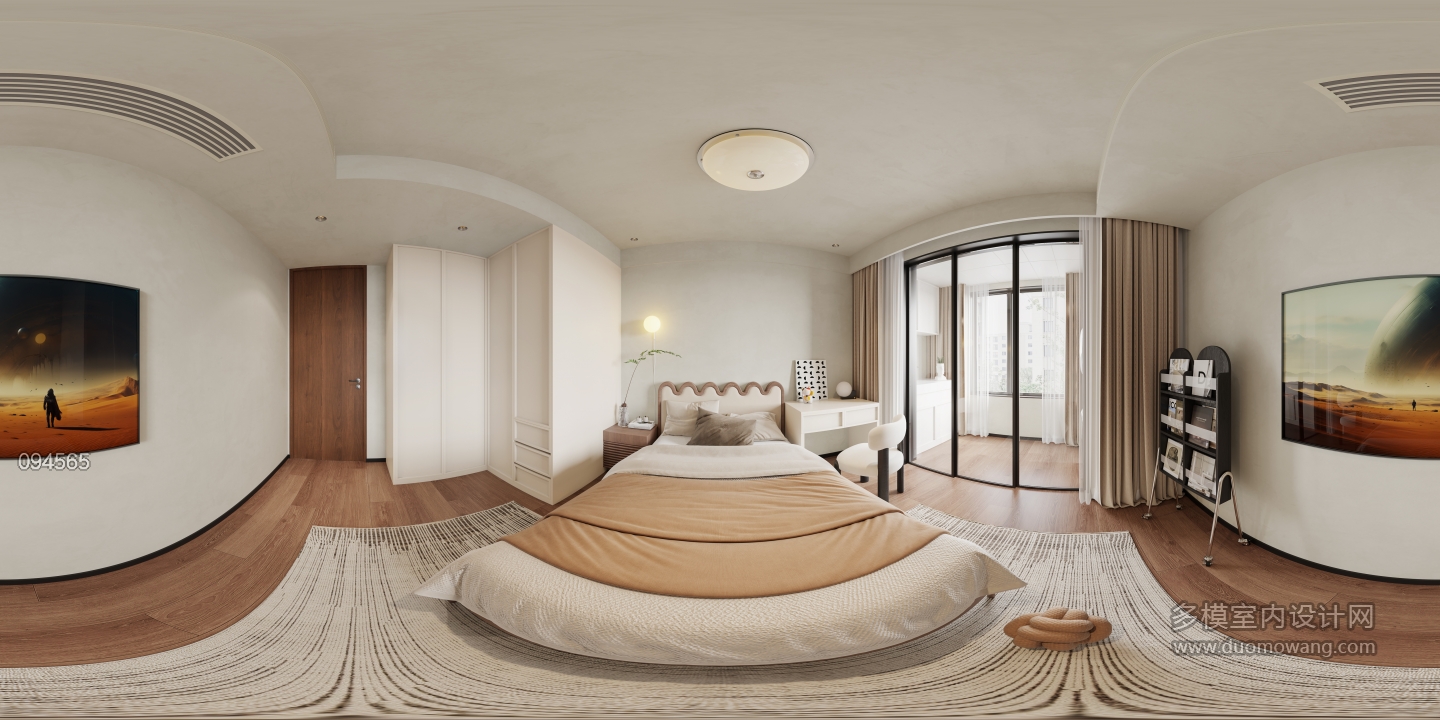 7现代 中古风次卧全景