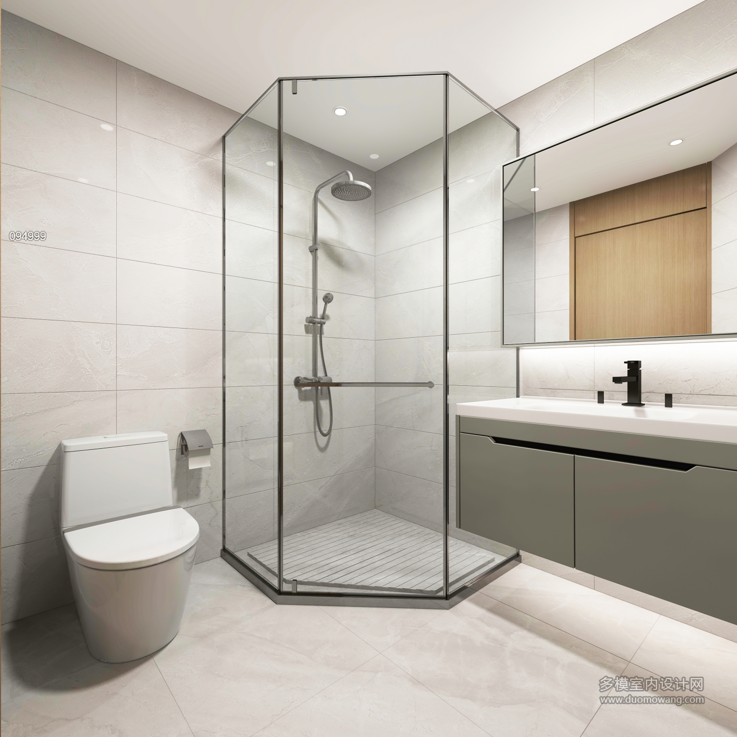 现代静态宿舍卫生间_