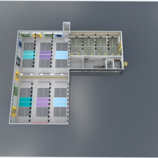 现代风格-匹克球场（俯视图）