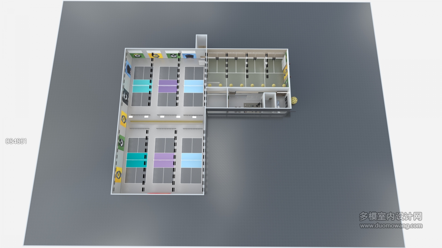 现代风格-匹克球场（俯视图）