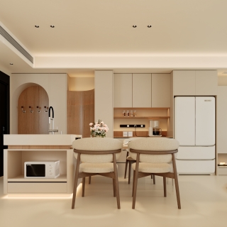 极简奶油餐厅单张