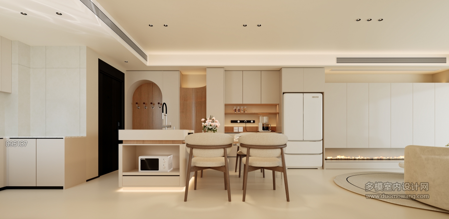 极简奶油餐厅单张