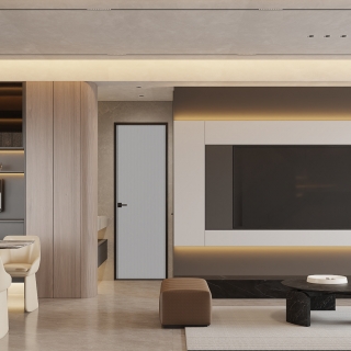 现代客餐厅-电视墙静态