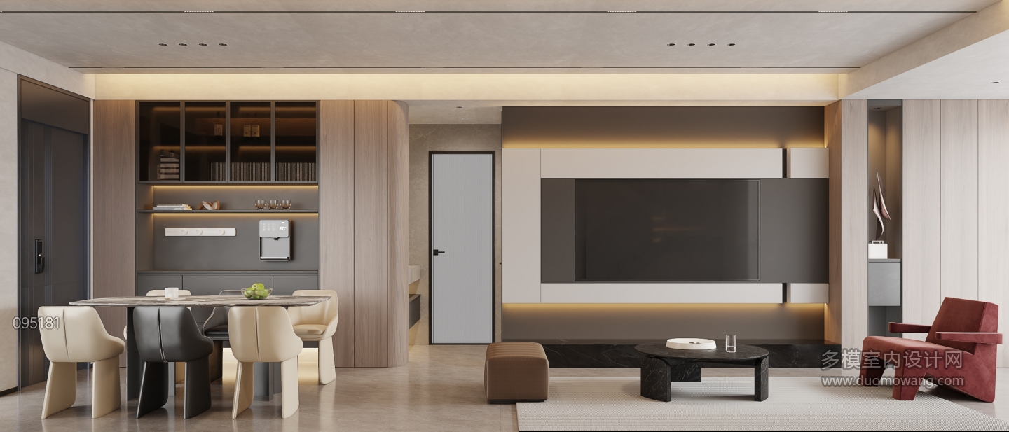 现代客餐厅-电视墙静态