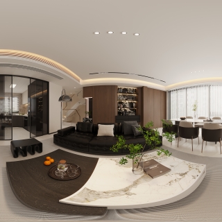 现代一楼客厅全景