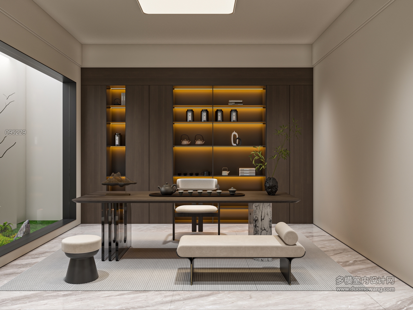 现代别墅负一茶室单张